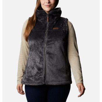 Columbia Fire Side Sherpa Plus Size, Chaleco Grises Oscuro Rayas Para Mujer | 796248-SIZ